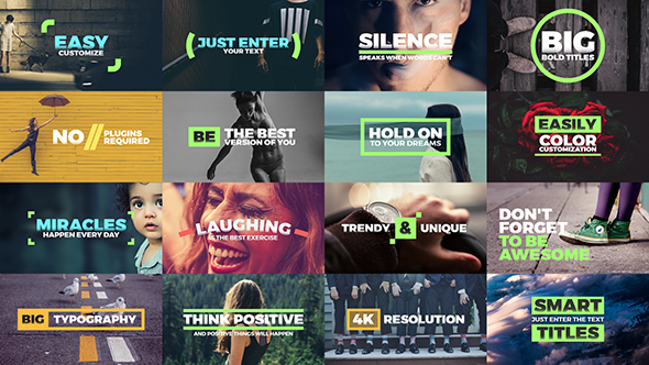 Fresh Titles Auto Resizing Animated Typography Text Pack