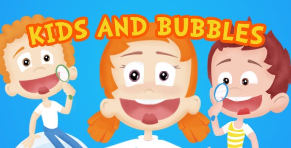Kids and Bubbles Cartoon Intro Image