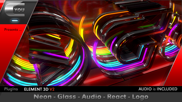 Neon Glass Audio React Logo Image