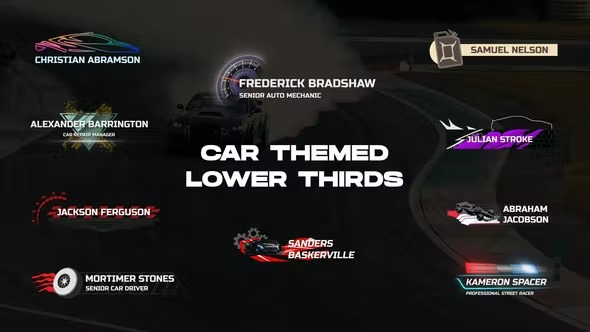 Car Themed Lower Thirds