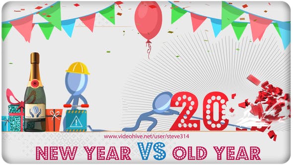 Happy New Year vs Bad Old Year Humorous Greetings Image
